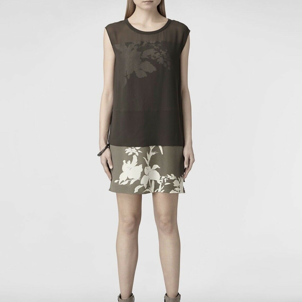 NWOT Allsaints Floral Silk Dress (US 4)